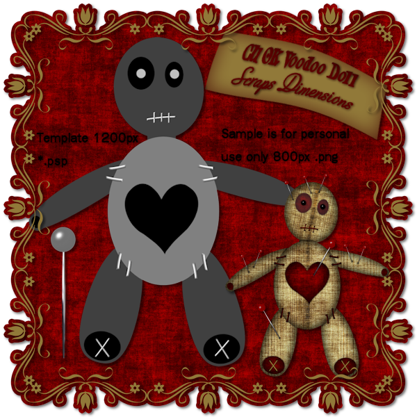 Cu Ok Voodoo Doll Template - Cartoon (600x600), Png Download