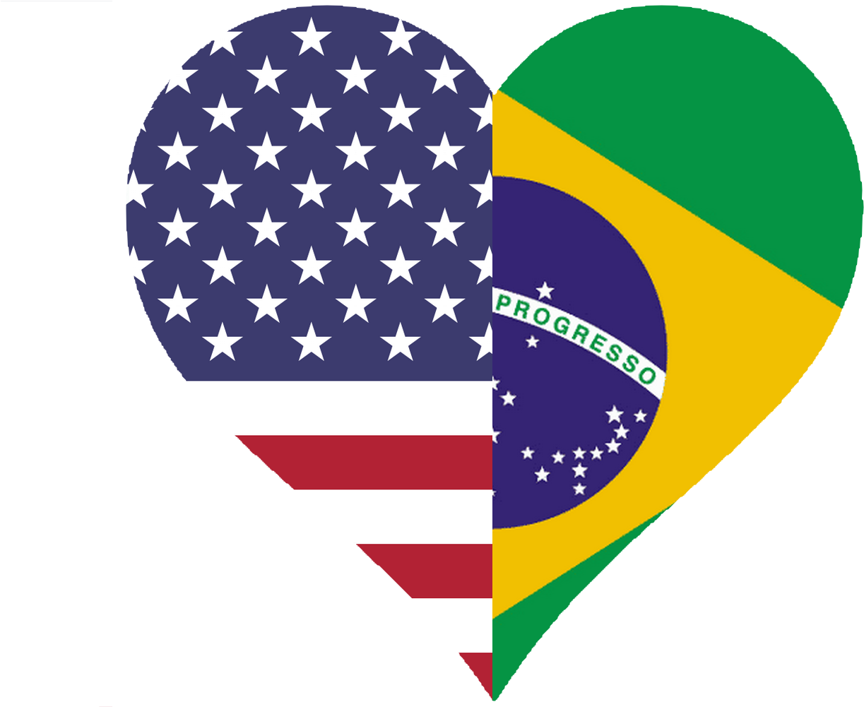 Bandeira Dos Estados Unidos E Do Brasil (1500x1000), Png Download