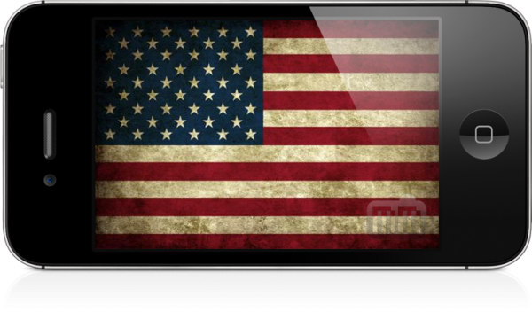 Bandeira Dos Eua Dentro Do Iphone 4s - Vintage American Flag Hd (600x352), Png Download