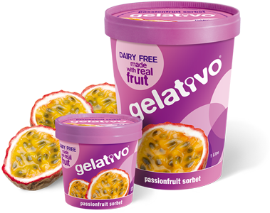 Passionfruit And Nothing Artificial - Gelativo Gelato Chocolate 1l Tub (439x312), Png Download