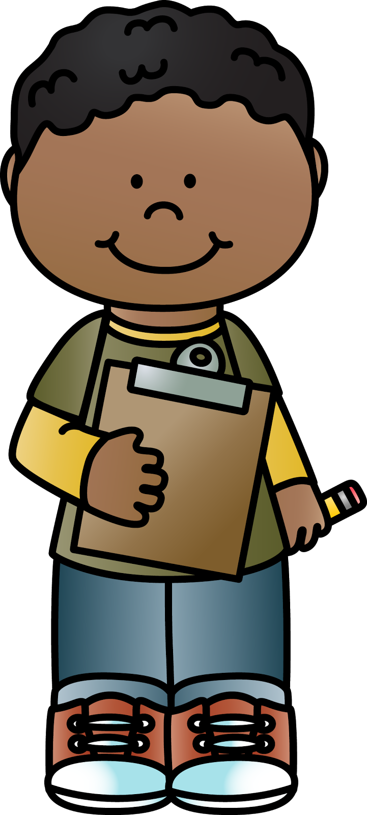 Clipboard Clipart Child Free - Kid With Clipboard Clipart (721x1600), Png Download