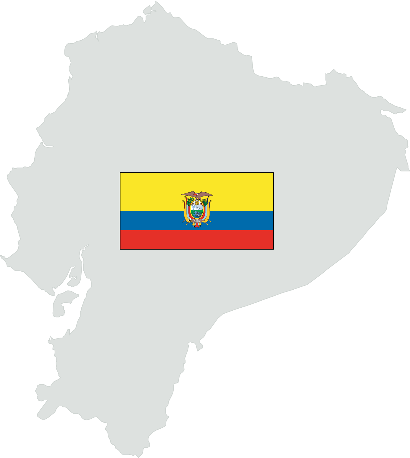 8 Co2 Metric Tons - Kindredsolcollective 'vintage Ecuador Map' Graphic (1854x1667), Png Download