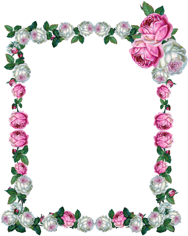 Free Digital Vintage Rose Frame Png - Scripture Flowers Kjv Psalm 107 9 (783x1000), Png Download