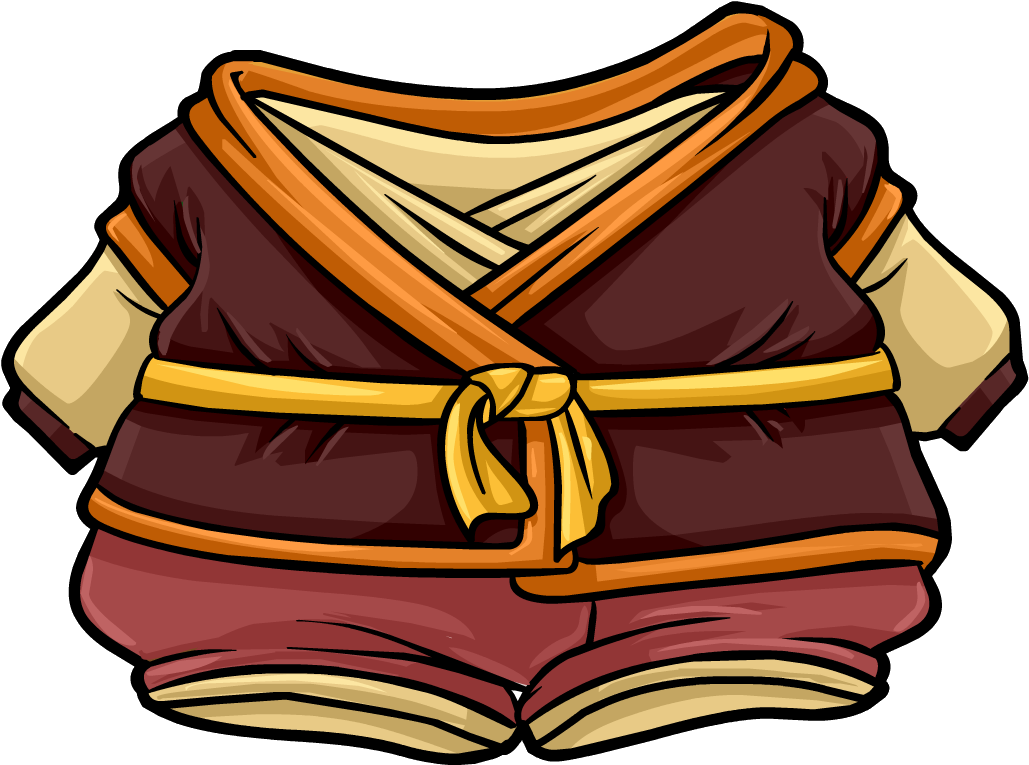 Fire Ninja Gi - Club Penguin Fire Clothes (1071x766), Png Download