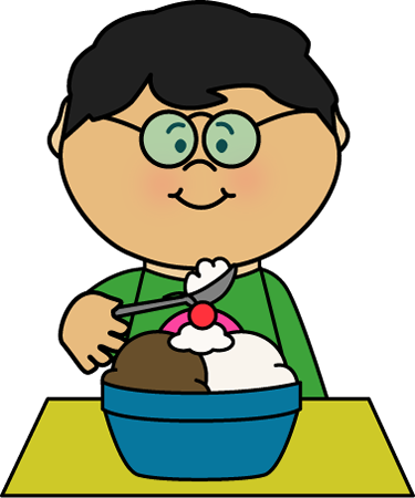 Vanilla Ice Cream In A Cone Cartoon Clipart - Eating Ice Cream Clipart (375x450), Png Download