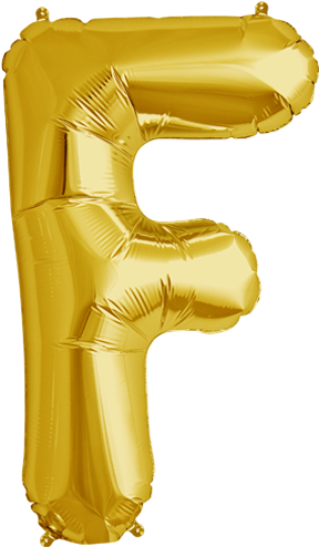Letter Balloons Png - Gold Balloon Letter F (500x500), Png Download
