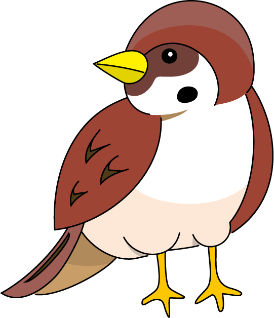 School Kids Fun - Sparrow Bird Clip Art (541x628), Png Download