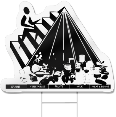 Food Pyramid Shaped Sign - Mypyramid: Steps To A Healthier You (small Poster) (450x450), Png Download