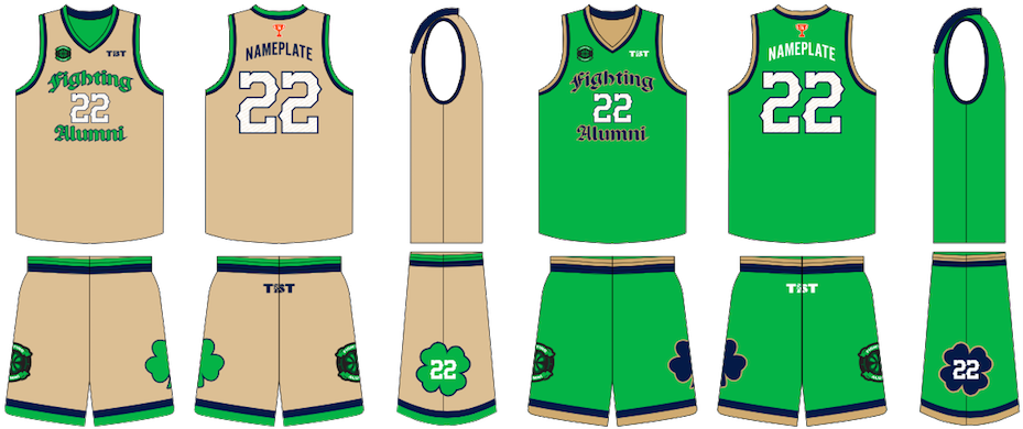 Notre Dame Fighting Alumni Uniforms Unveiled - Blazers Basketball Jersey (950x394), Png Download