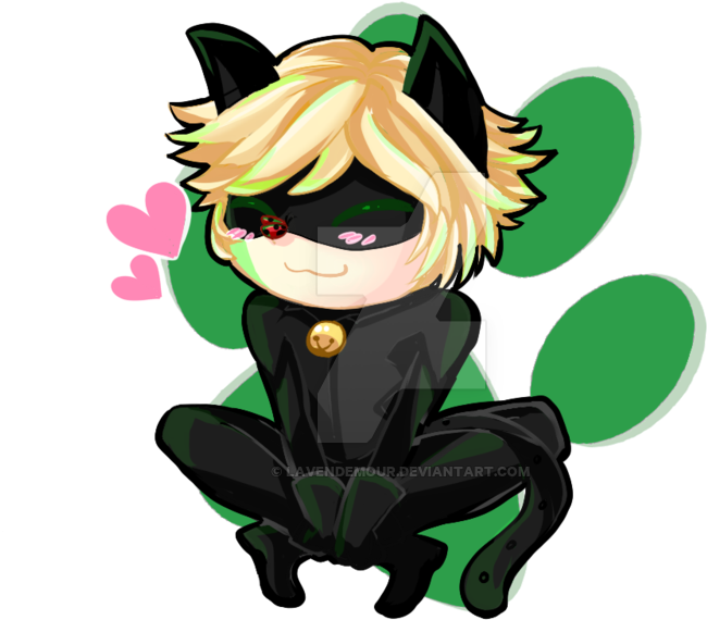 Petit Chat Noir - Chibi Chat Noir Png (800x600), Png Download