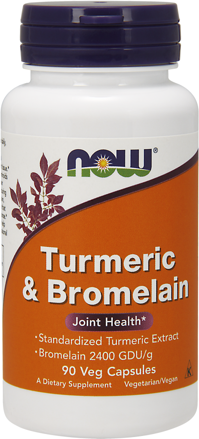Turmeric & Bromelain Veg Capsules - Now Foods - Turmeric & Bromelain - 90 Vegetarian (408x880), Png Download