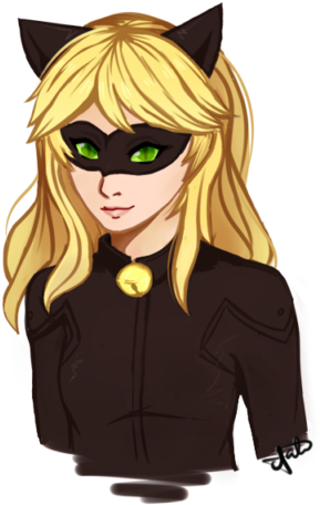 Jpg Royalty Free Bender Drawing Gir - Cat Noir As A Girl (400x479), Png Download
