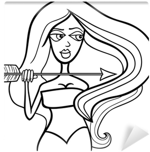 Woman Sagittarius Sign For Coloring Wall Mural - Sagittarius (400x400), Png Download