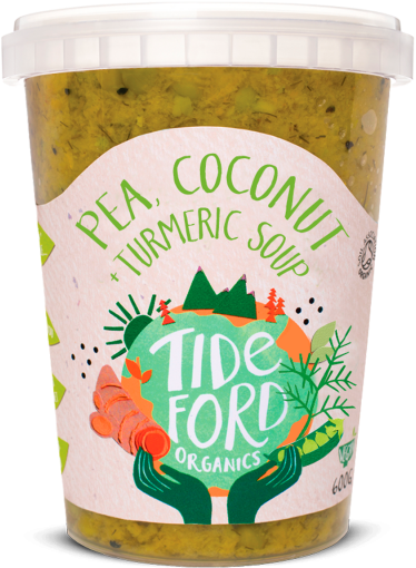 Pea, Coconut Turmeric Soup - Tideford Organic Vegan Tomato & Basil Sauce (400x544), Png Download