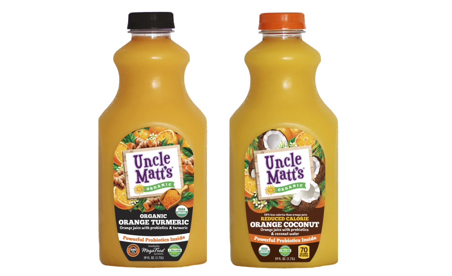 Organic Orange Turmeric And Reduced-calorie Orange - Uncle Matts Organic Juice, Organic, Orange, Pulp Free (900x550), Png Download