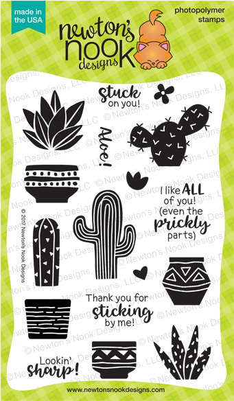 Newton's Nook Designs Cultivated Cacti Clear Stamp (600x600), Png Download