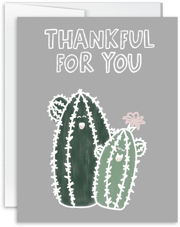 Thankful For You Cacti Greeting Card - Greeting Card (1000x1000), Png Download