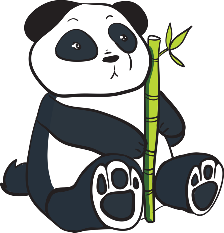 Giant Panda Bamboo Red Panda Download Animal - Panda With Bamboo (720x750), Png Download