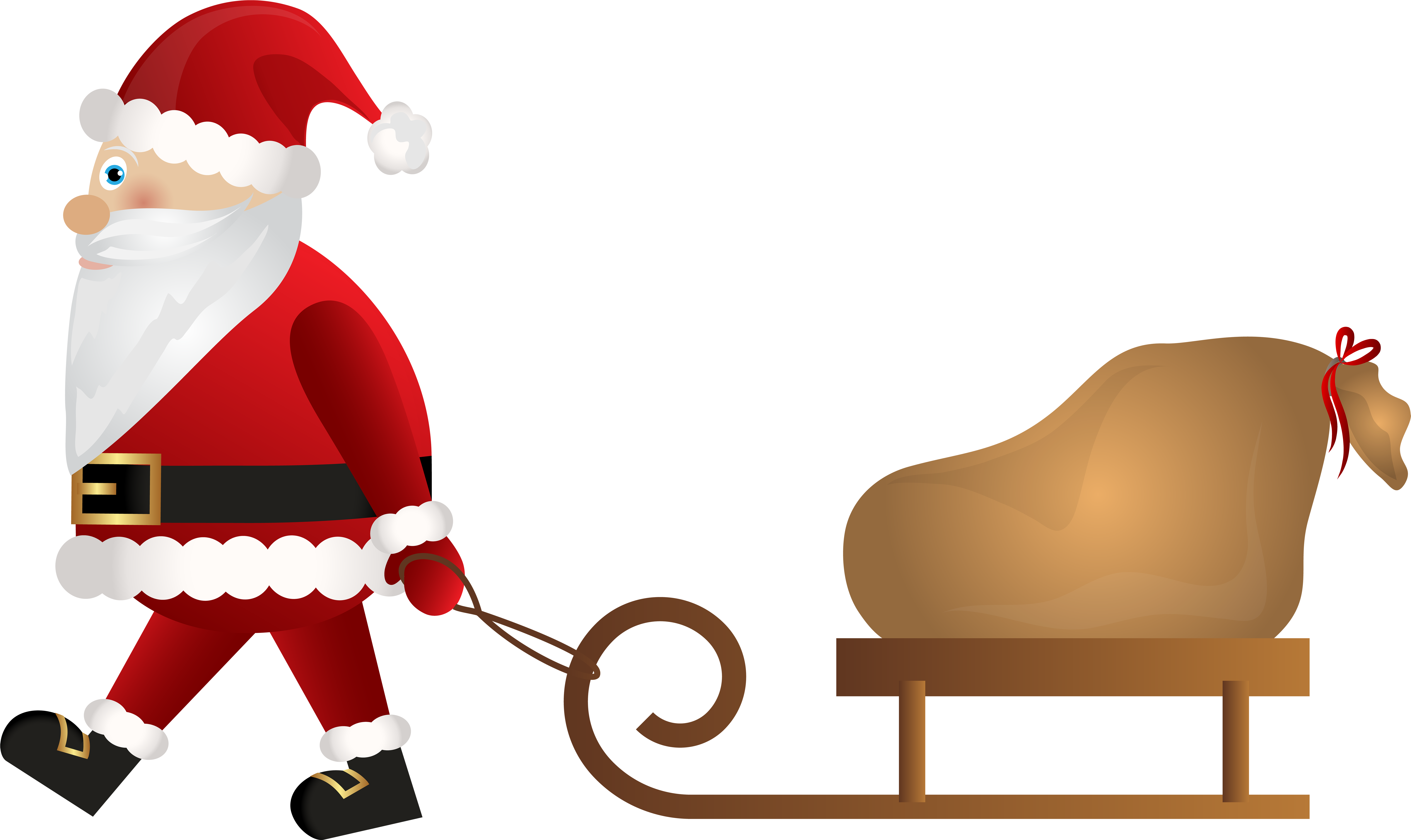 Picture Free Library Santa Claus Sleigh Clipart - Santa Claus (8000x4765), Png Download