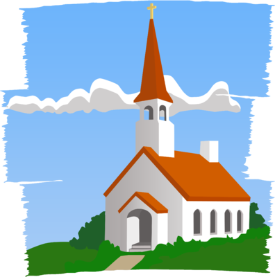 Church Brush Stroke - Church (396x400), Png Download