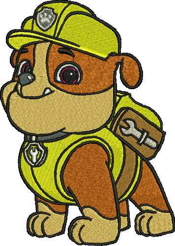 Rubble Paw Patrol Embroidery Designs Cartoon Character - Paw Patrol Iron On Patch (356x499), Png Download