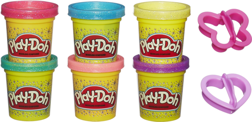 Play-doh Sparkle Modellervokssæt - Hasbro Pd Sparkle Compound Collection (489x357), Png Download