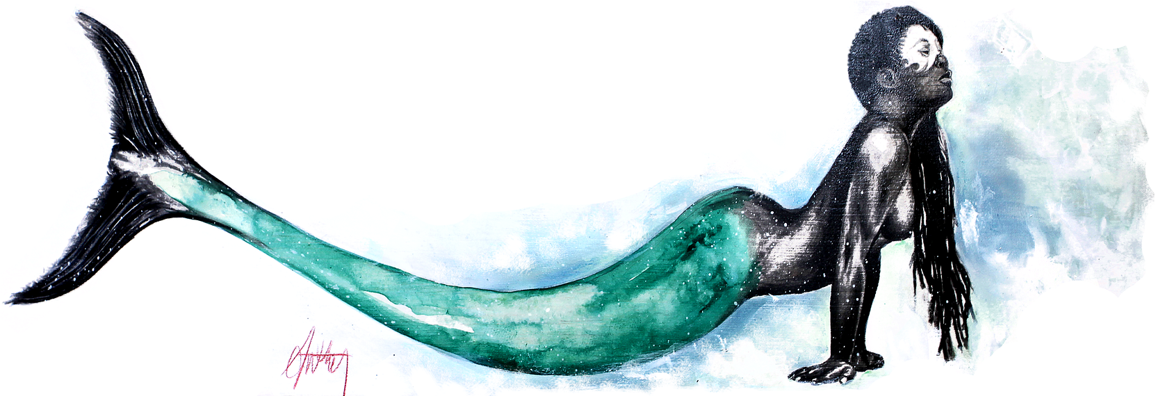 Ethnic Mermaid - Illustration (1680x569), Png Download