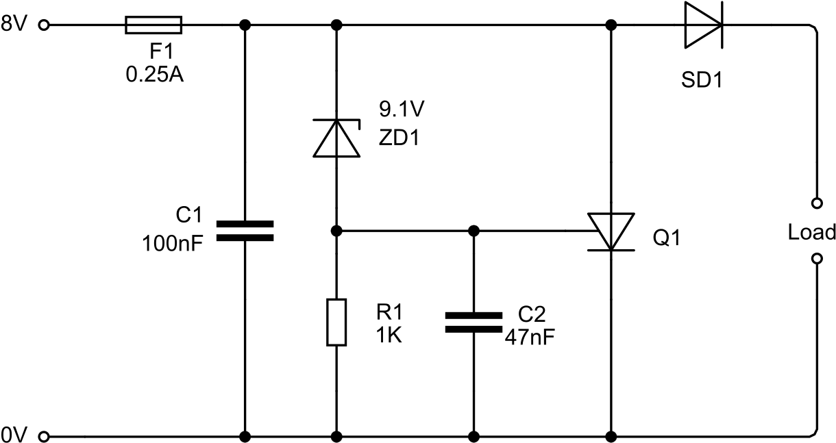 File - Crowbar Circuit - Svg - Crowbar Circuit Diagram (1280x710), Png Download