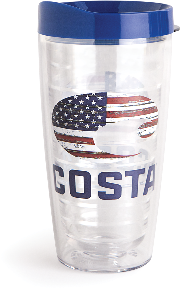 Costa Del Mar Costa Flag Tumbler, Angle - Costa Shield Trucker Hat Black With Blue Adjustable (2000x1000), Png Download