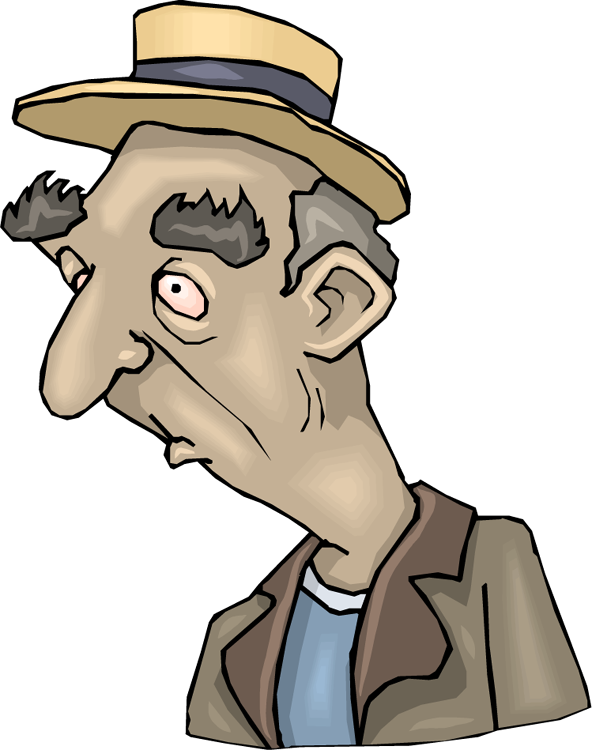 Couple Clipart Bored - Black Old Man Clipart (592x750), Png Download