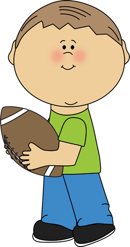Boy Carrying A Football - Boy With Football Clipart (263x500), Png Download