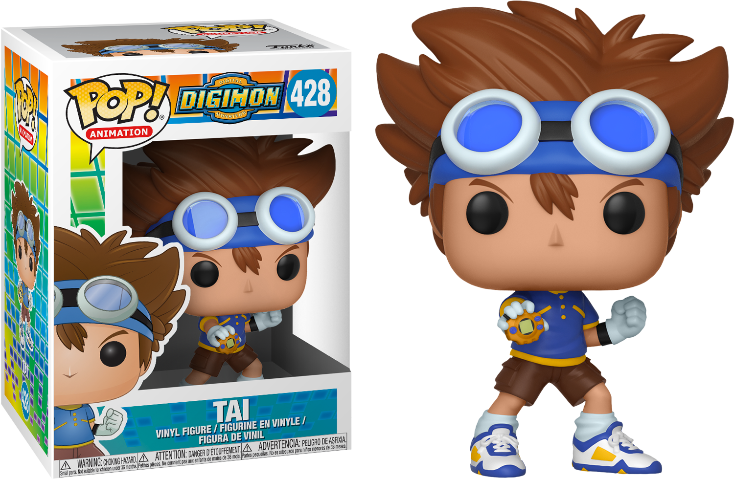 Digimon Tai Kamiya Funko Pop Vinyl Figure Popcultcha - Digimon Pop Vinyl (1500x980), Png Download