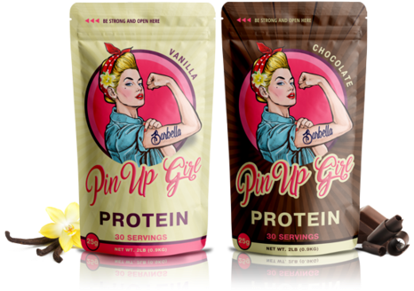 Pin Up Girl Protein (480x407), Png Download