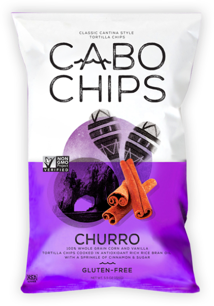 Churro Tortilla Chips - Cabo Chips Tortilla Chips, Blue Corn - 5.5 Oz Bag (430x616), Png Download