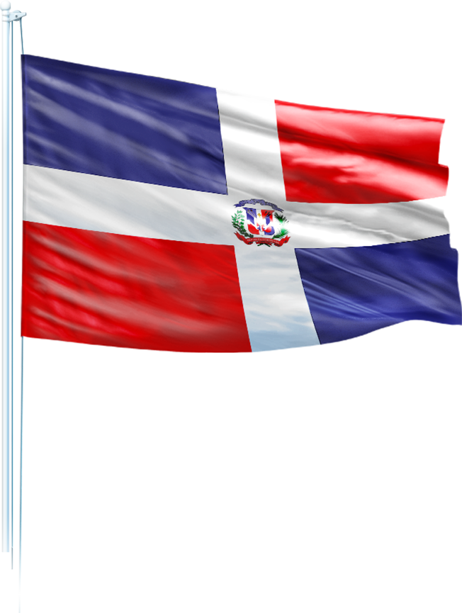Simbolo Patrio - Bandera Republica Dominicana Ondeando (652x865), Png Download
