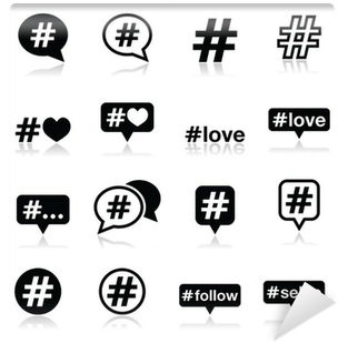 Fotomural Hashtag, Iconos De Redes Sociales Establecen - Хэштег Вектор (400x400), Png Download