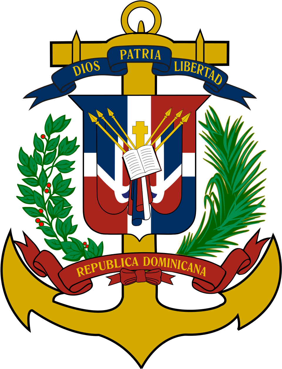 Emblema Fuerzas Armadas De Republica Dominicana (1200x1553), Png Download