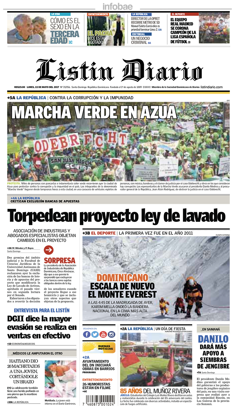 Listin Diario, República Dominicana, Lunes 22 De Mayo (770x1332), Png Download