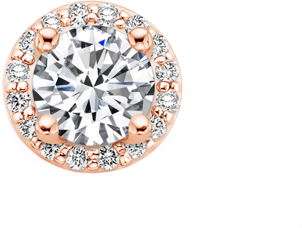 Rose Gold Halo Engagement Rings Brilliant Earth Ring - Round Halo Engagement Setting (850x850), Png Download