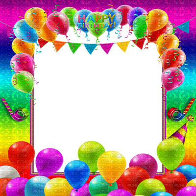 Kaz Creations Deco Background Frame Happy Birthday - Colorful Frames And Borders Png (400x400), Png Download