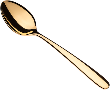 Milano Tea Spoon Gold-plated - Gold Spoon Png (450x369), Png Download
