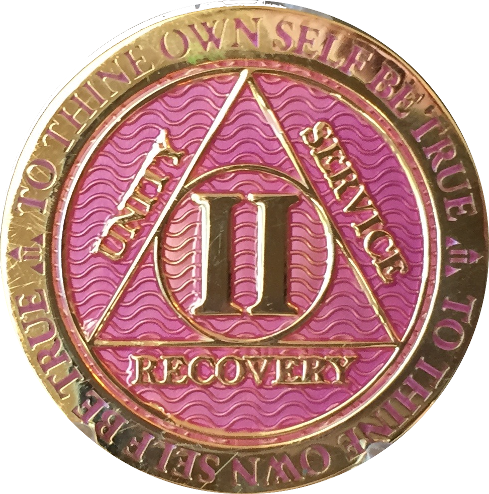 10 Year Aa Medallion Reflex Lavender Pink Gold Plated (973x983), Png Download