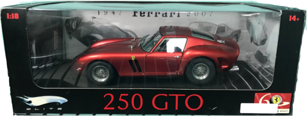 Download HD 18 Hot Wheels Elite Ferrari 250 Gto '62 Chrome Red