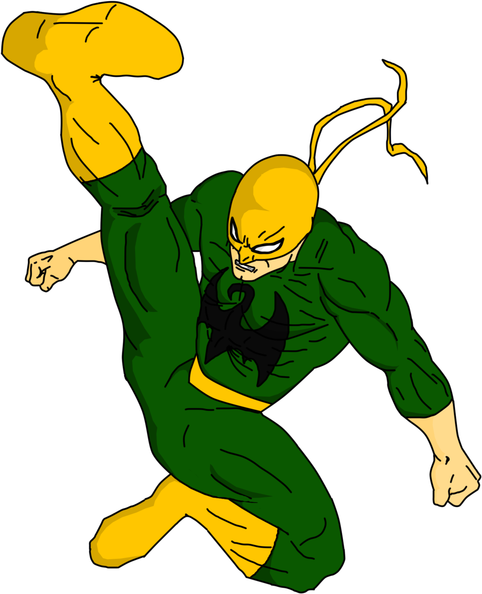 Marvel Super Hero Squad Iron Fist Spider-man Wolverine - Ultimate Spiderman Cartoon Iron Fist (1024x1396), Png Download