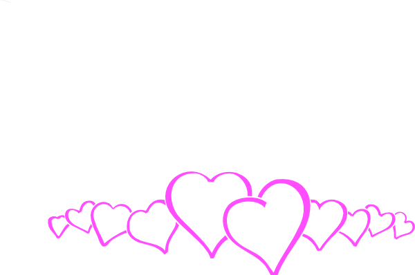 Magenta Heart Border Clip Art - Wedding Banner Clip Art (600x398), Png Download
