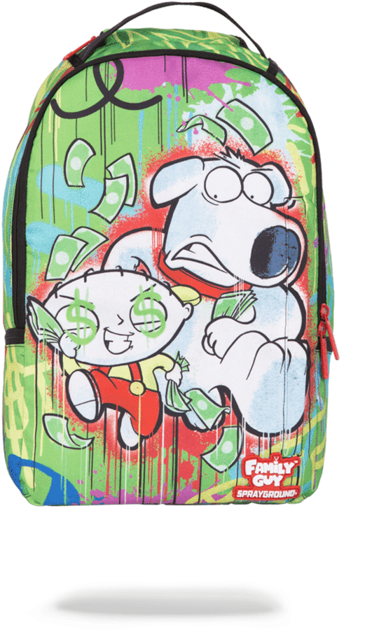 $0 - - Sprayground Family Guy Brian & Stewie Backpack (802x1023), Png Download