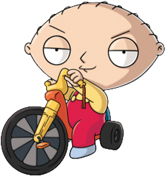 Stewie Griffin - Stewie Griffin On Bike (400x400), Png Download