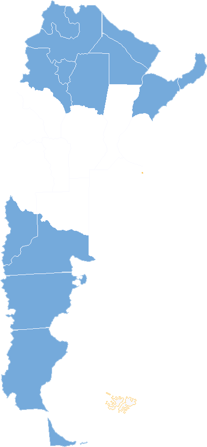 República Argentina - Major Regions In Argentina (450x900), Png Download