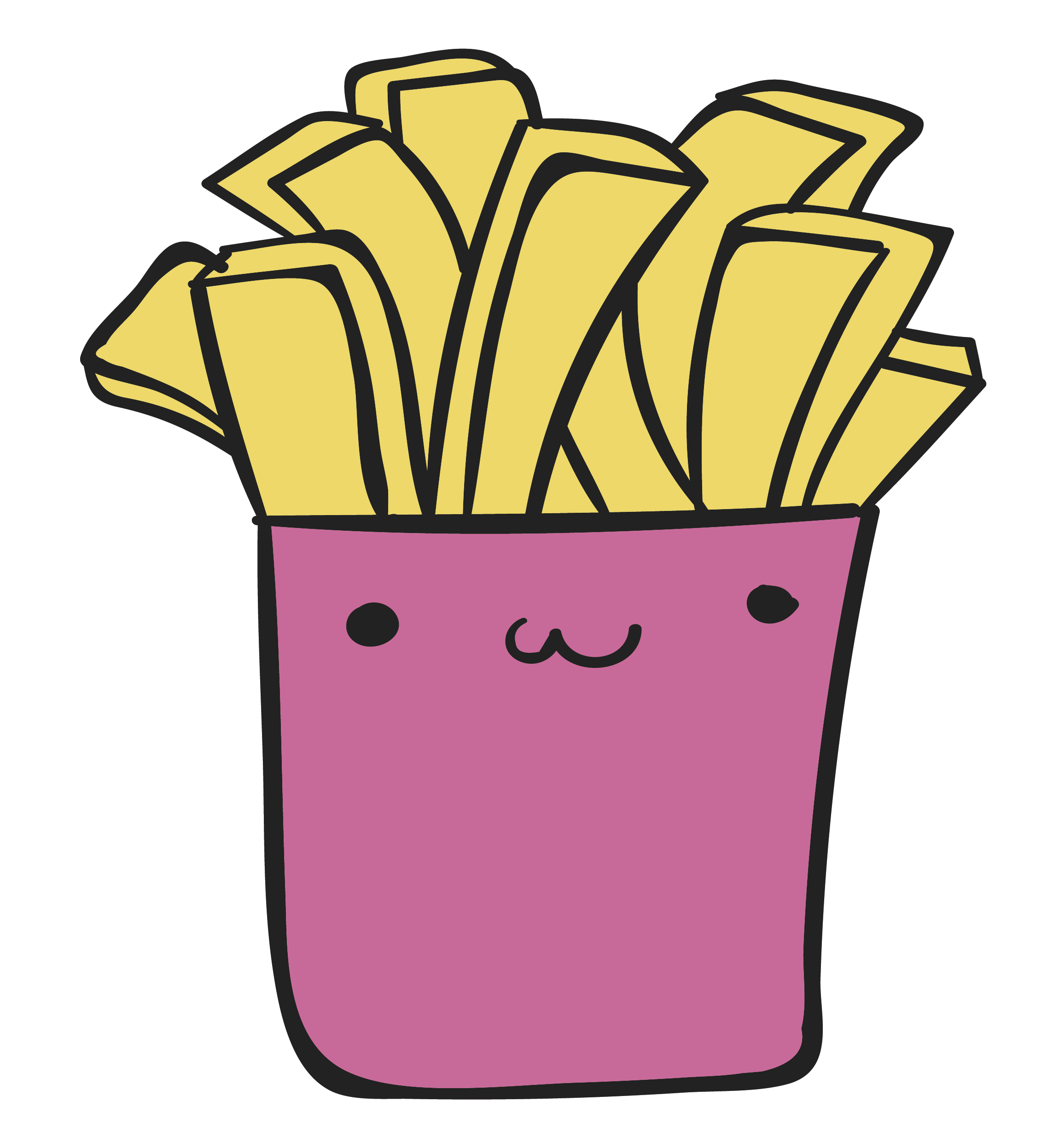 French Fries Junk Food Drawing Clip Art - Food Drawing (2300x2494), Png Download