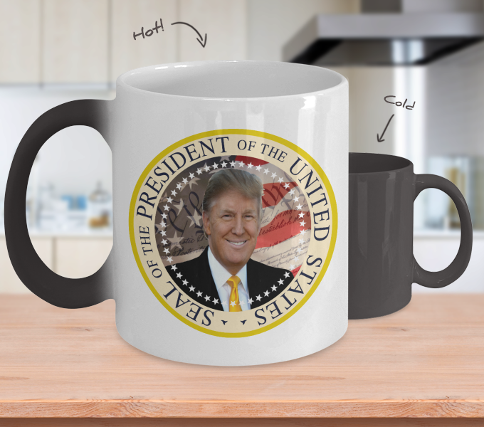 Trump Presidential Seal Color Changing Mug 45th President - Golfers Prayer Heat Changing Golf Coffee Mug For Golf (680x600), Png Download